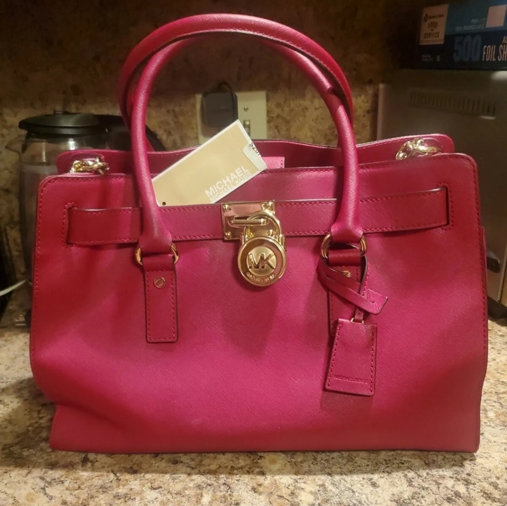Authentic Michael Kors Hamilton Cherry Large Satchel